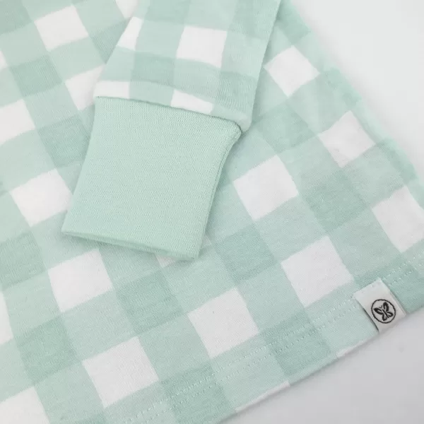 imageHonestBaby Baby Boys 2Piece Pajamas Sleepwear PJs 100 Organic Cotton for Infant Baby and Toddler Boy UnisexGreen Check
