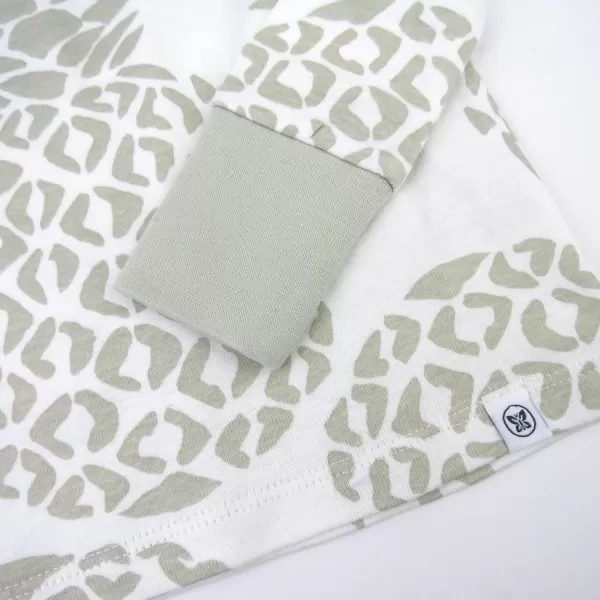 imageHonestBaby Baby Boys 2Piece Pajamas Sleepwear PJs 100 Organic Cotton for Infant Baby and Toddler Boy UnisexPineapple Leaf Ivory