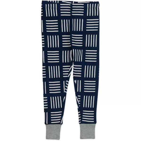 imageHonestBaby Baby Boys 2Piece Pajamas Sleepwear PJs 100 Organic Cotton for Infant Baby and Toddler Boy UnisexSketchy Square Dark Navy