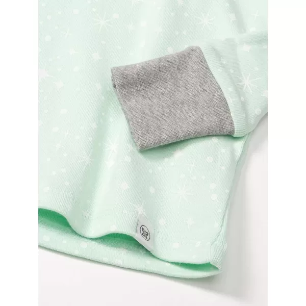 imageHonestBaby Baby Boys 2Piece Pajamas Sleepwear PJs 100 Organic Cotton for Infant Baby and Toddler Boy UnisexTwinkle Star Misty Jade