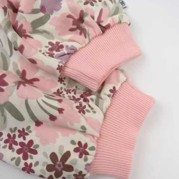 imageHonestBaby Multipack Pullover Hoodie Sweatshirt Jogger Sweatpant Sets Organic Cotton Baby Toddler Boys Girls UnisexPainted Floral Pink