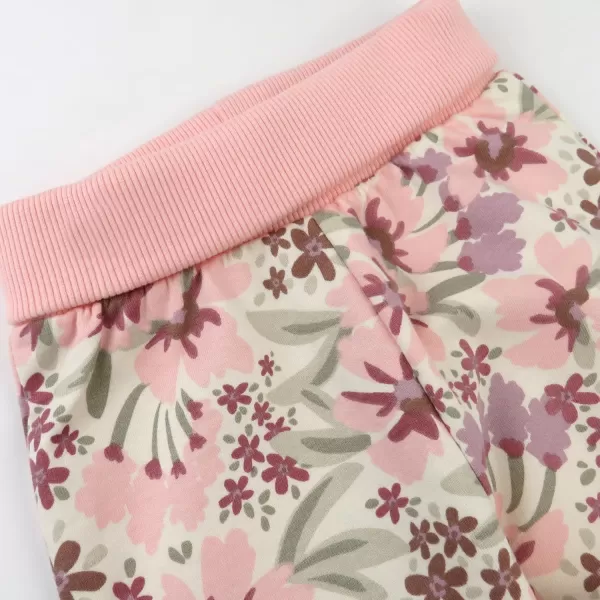 imageHonestBaby Multipack Pullover Hoodie Sweatshirt Jogger Sweatpant Sets Organic Cotton Baby Toddler Boys Girls UnisexPainted Floral Pink