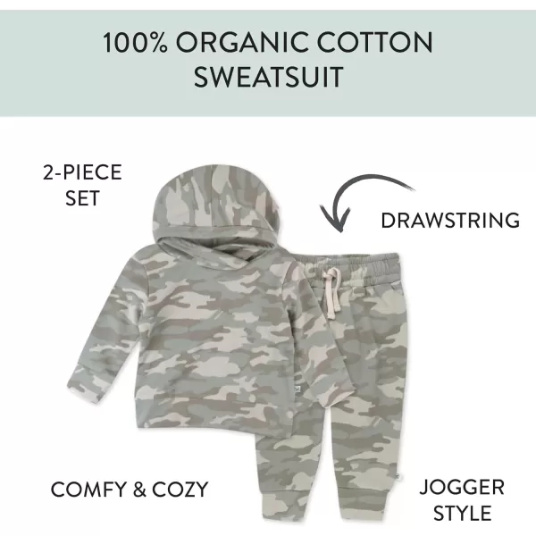 imageHonestBaby Multipack Pullover Hoodie Sweatshirt Jogger Sweatpant Sets Organic Cotton Baby Toddler Boys Girls UnisexSandstorm Camo