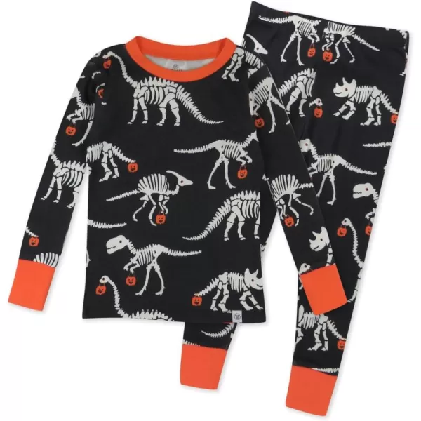 imageHonestBaby 2Piece Pajamas Sleepwear PJs 100 Organic Cotton for Infant Baby and Toddler Boys ampamp Girls UnisexDino Ween