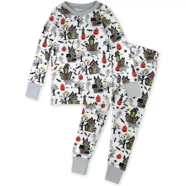 imageHonestBaby 2Piece Pajamas Sleepwear PJs 100 Organic Cotton for Infant Baby and Toddler Boys ampamp Girls UnisexHaunted House
