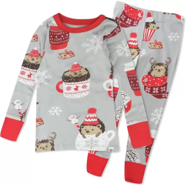 imageHonestBaby 2Piece Pajamas Sleepwear PJs 100 Organic Cotton for Infant Baby and Toddler Boys ampamp Girls UnisexHedgehog  Cocoa