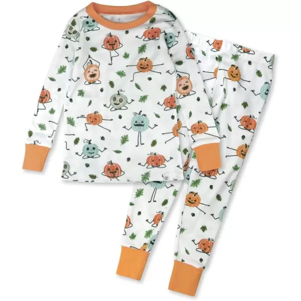 imageHonestBaby 2Piece Pajamas Sleepwear PJs 100 Organic Cotton for Infant Baby and Toddler Boys ampamp Girls UnisexPumpkin Posin