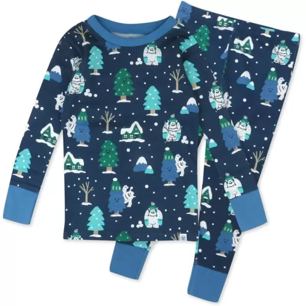 imageHonestBaby 2Piece Pajamas Sleepwear PJs 100 Organic Cotton for Infant Baby and Toddler Boys ampamp Girls UnisexSasquatch