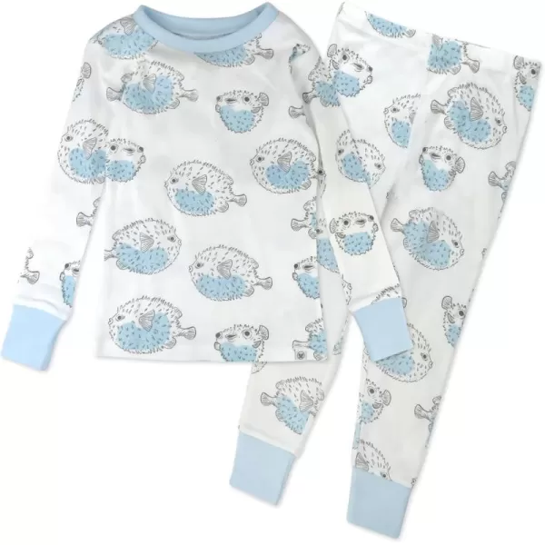 imageHonestBaby Baby Boys 2Piece Pajamas Sleepwear PJs 100 Organic Cotton for Infant Baby and Toddler Boy UnisexBlow Fish