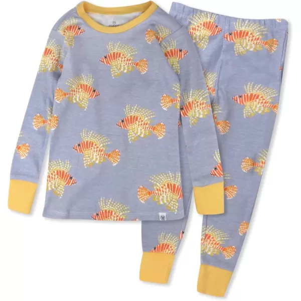 imageHonestBaby Baby Boys 2Piece Pajamas Sleepwear PJs 100 Organic Cotton for Infant Baby and Toddler Boy UnisexLionfish