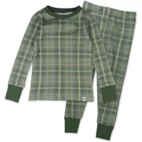 imageHonestBaby Baby Boys 2Piece Pajamas Sleepwear PJs 100 Organic Cotton for Infant Baby and Toddler Boy UnisexLoden Plaid