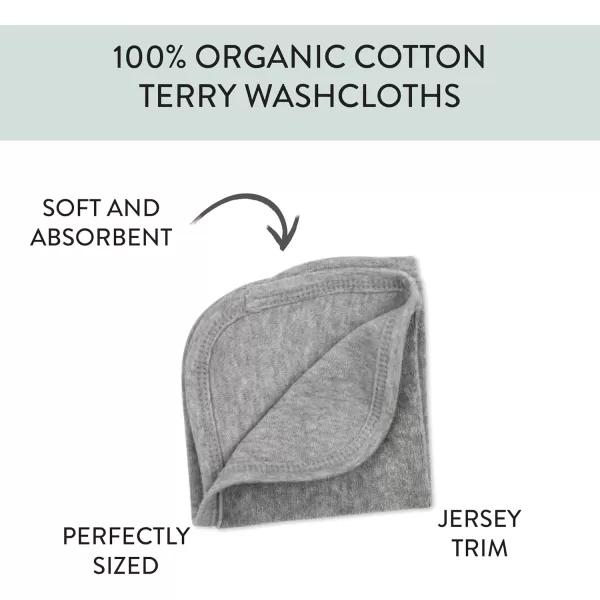 imageHonestBaby 10Pack Organic Cotton BabyTerry Wash Cloths Rainbow Blues One Size10pack Grey Heather