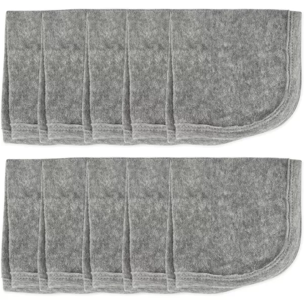 imageHonestBaby 10Pack Organic Cotton BabyTerry Wash Cloths Rainbow Blues One Size10pack Grey Heather