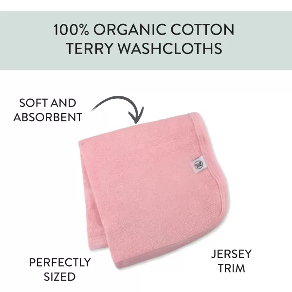 imageHonestBaby 10Pack Organic Cotton BabyTerry Wash Cloths Rainbow Blues One Size10pack Light Pink
