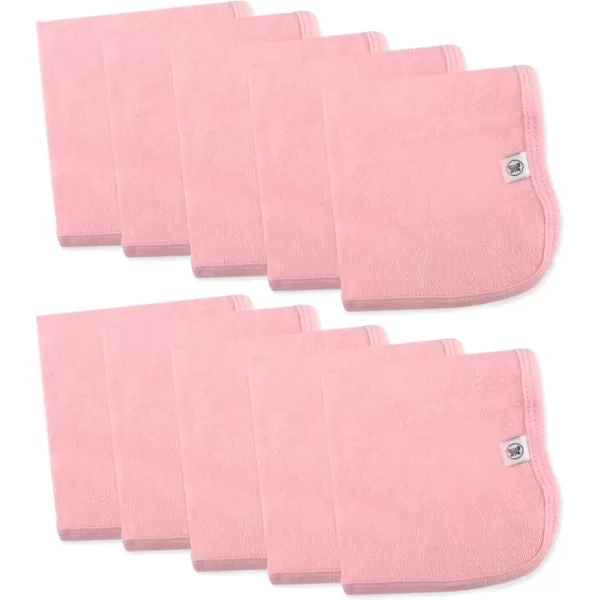 imageHonestBaby 10Pack Organic Cotton BabyTerry Wash Cloths Rainbow Blues One Size10pack Light Pink