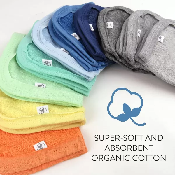 imageHonestBaby 10Pack Organic Cotton BabyTerry Wash Cloths Rainbow Blues One Size10pack Rainbow Blues