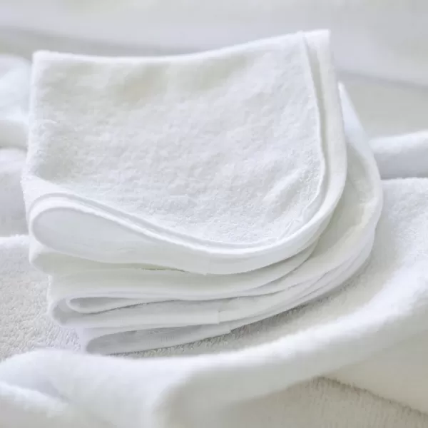 imageHonestBaby 10Pack Organic Cotton BabyTerry Wash Cloths Rainbow Blues One Size10pack White