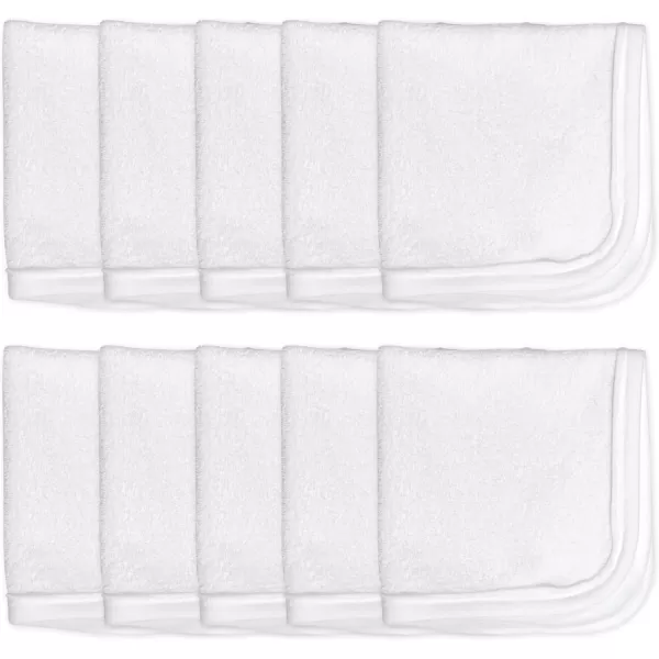 imageHonestBaby 10Pack Organic Cotton BabyTerry Wash Cloths Rainbow Blues One Size10pack White