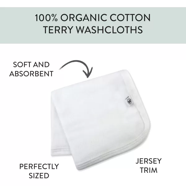 imageHonestBaby 10Pack Organic Cotton BabyTerry Wash Cloths Rainbow Blues One Size10pack White