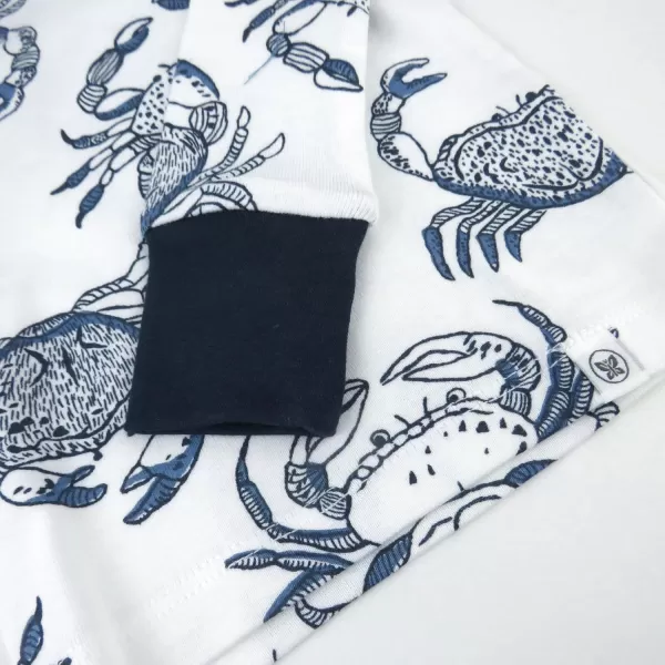 imageHonestBaby 2Piece Pajamas Sleepwear PJs 100 Organic Cotton for Infant Baby and Toddler BoyCrabs