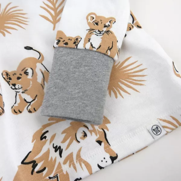 imageHonestBaby 2Piece Pajamas Sleepwear PJs 100 Organic Cotton for Infant Baby and Toddler BoyLion