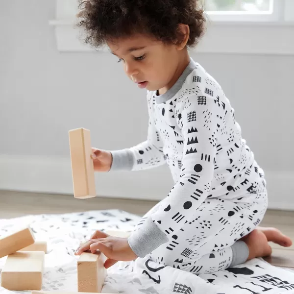 imageHonestBaby 2Piece Pajamas Sleepwear PJs 100 Organic Cotton for Infant Baby and Toddler BoyPattern Play