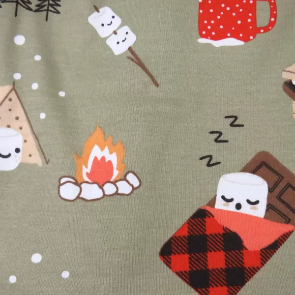 imageHonestBaby 2Piece Pajamas Sleepwear PJs 100 Organic Cotton for Infant Baby and Toddler BoySmores Camp