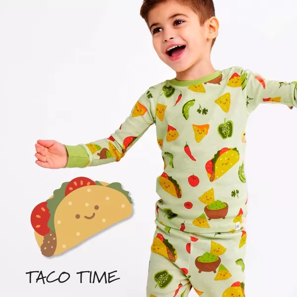 imageHonestBaby 2Piece Pajamas Sleepwear PJs 100 Organic Cotton for Infant Baby and Toddler BoyTaco Time