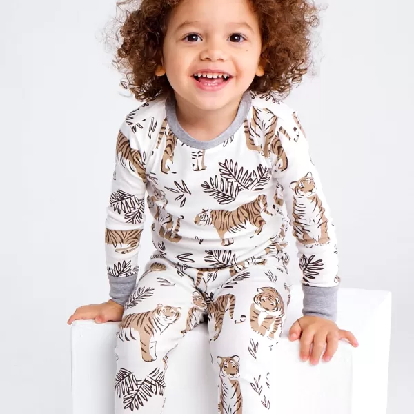 imageHonestBaby 2Piece Pajamas Sleepwear PJs 100 Organic Cotton for Infant Baby and Toddler BoyTiger Cub
