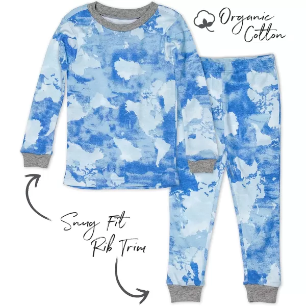 imageHonestBaby 2Piece Pajamas Sleepwear PJs 100 Organic Cotton for Infant Baby and Toddler BoyWatercolor World