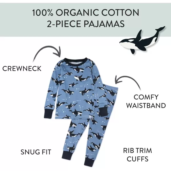 imageHonestBaby 2Piece Pajamas Sleepwear PJs 100 Organic Cotton for Infant Baby and Toddler BoyWhales
