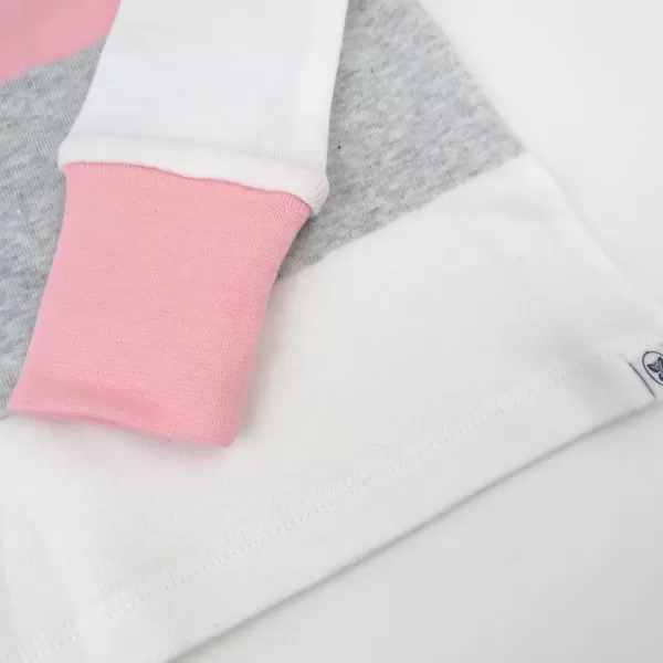 imageHonestBaby 2Piece Pajamas Sleepwear PJs 100 Organic Cotton for Infant Baby and Toddler GirlsJumbo Stripe Petal Pink