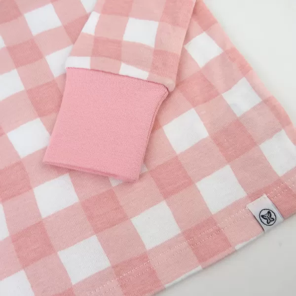 imageHonestBaby 2Piece Pajamas Sleepwear PJs 100 Organic Cotton for Infant Baby and Toddler GirlsPink Check
