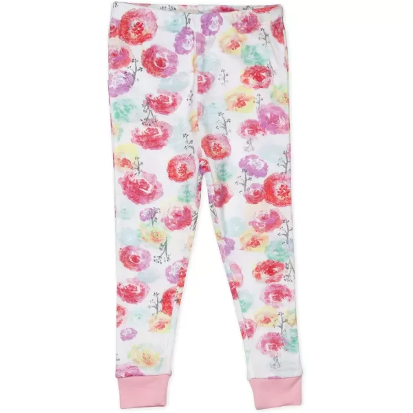 imageHonestBaby 2Piece Pajamas Sleepwear PJs 100 Organic Cotton for Infant Baby and Toddler GirlsRose Blossom