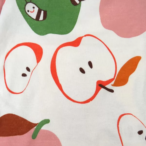 imageHonestBaby 2Piece Pajamas Sleepwear PJs 100 Organic Cotton for Infant Baby and Toddler GirlsSlice O Apple