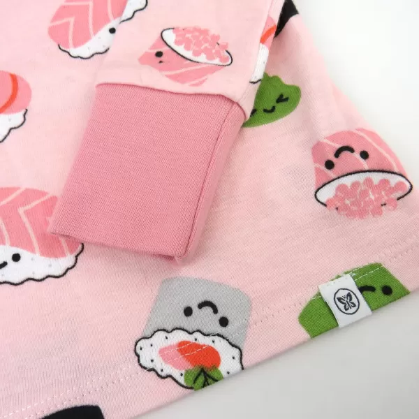 imageHonestBaby 2Piece Pajamas Sleepwear PJs 100 Organic Cotton for Infant Baby and Toddler GirlsSushi