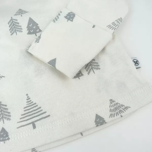 imageHonestBaby 3Piece Organic Cotton Kimono Top Footed Pant ampamp HeadbandBeanie Set for Infant Baby Boys Girls UnisexIvory Pine