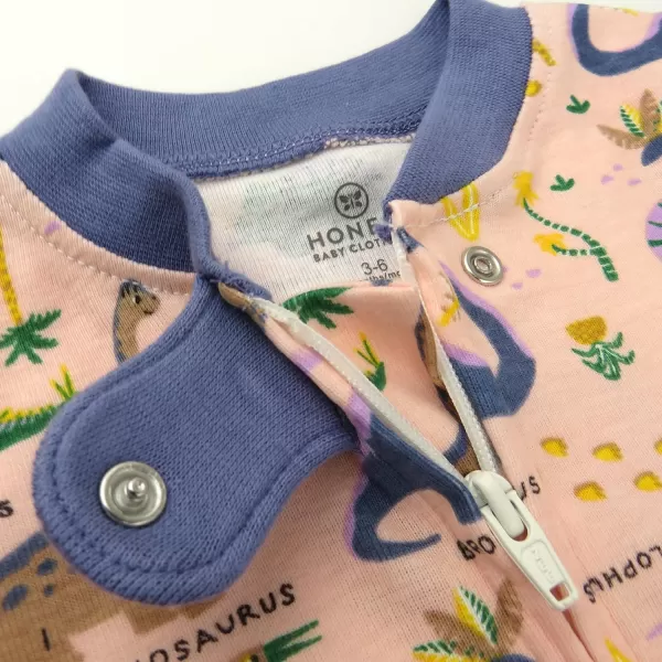 imageHonestBaby Baby 2Pack Holiday Sleep and Play Footed Holiday Pajamas Onepiece Sleeper Zipfront Organic Cotton PjsDinoland