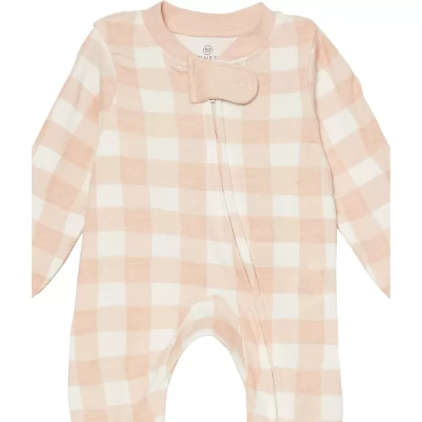 imageHonestBaby Baby 2Pack Holiday Sleep and Play Footed Holiday Pajamas Onepiece Sleeper Zipfront Organic Cotton PjsFair Isle Ivory Pink