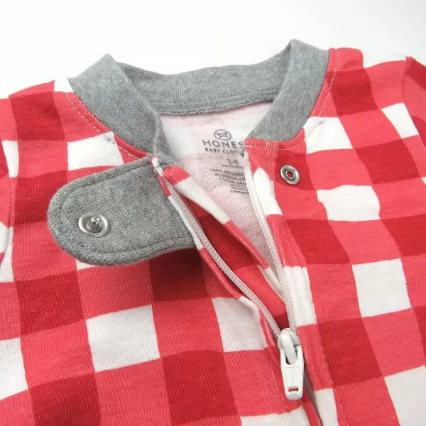 imageHonestBaby Baby 2Pack Holiday Sleep and Play Footed Holiday Pajamas Onepiece Sleeper Zipfront Organic Cotton PjsFeelin Pine
