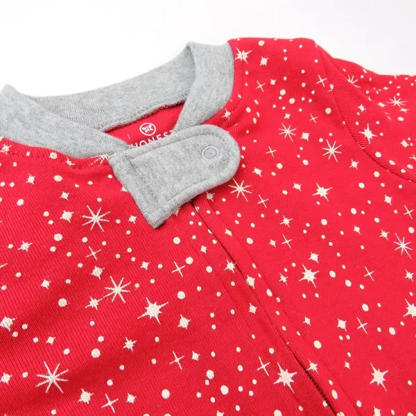 imageHonestBaby Baby 2Pack Holiday Sleep and Play Footed Holiday Pajamas Onepiece Sleeper Zipfront Organic Cotton PjsGnome Holiday