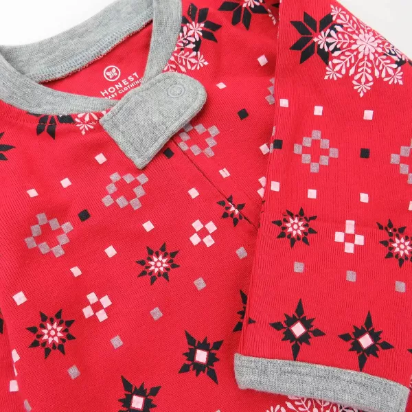 imageHonestBaby Baby 2Pack Holiday Sleep and Play Footed Holiday Pajamas Onepiece Sleeper Zipfront Organic Cotton PjsNight Pine