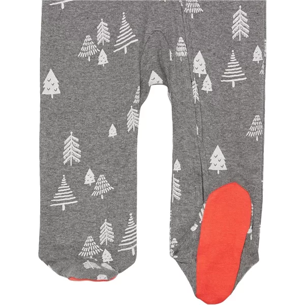 imageHonestBaby Baby 2Pack Holiday Sleep and Play Footed Holiday Pajamas Onepiece Sleeper Zipfront Organic Cotton PjsPenguin Party