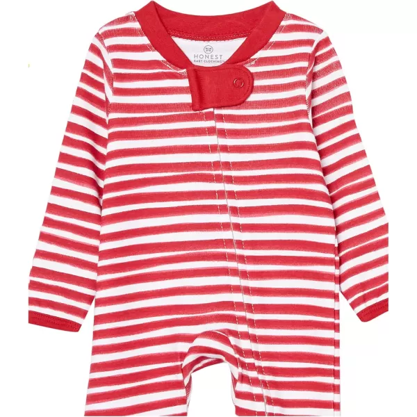 imageHonestBaby Baby 2Pack Holiday Sleep and Play Footed Holiday Pajamas Onepiece Sleeper Zipfront Organic Cotton PjsRoarin Rex