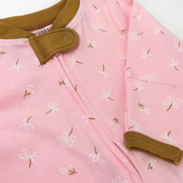 imageHonestBaby Baby 2Pack Sleep and Play Footed Pajamas Onepiece Sleeper Jumpsuit Zipfront Pjs Organic CottonCopper Fields Floral Navy