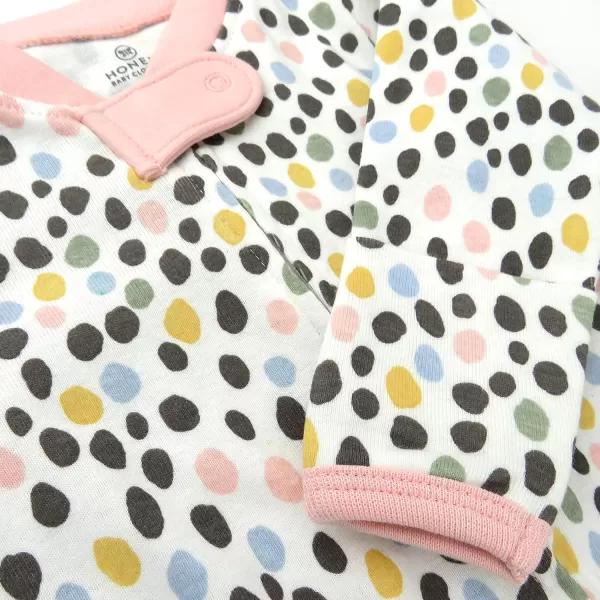 imageHonestBaby Baby 2Pack Sleep and Play Footed Pajamas Onepiece Sleeper Jumpsuit Zipfront Pjs Organic CottonMulti Pebble