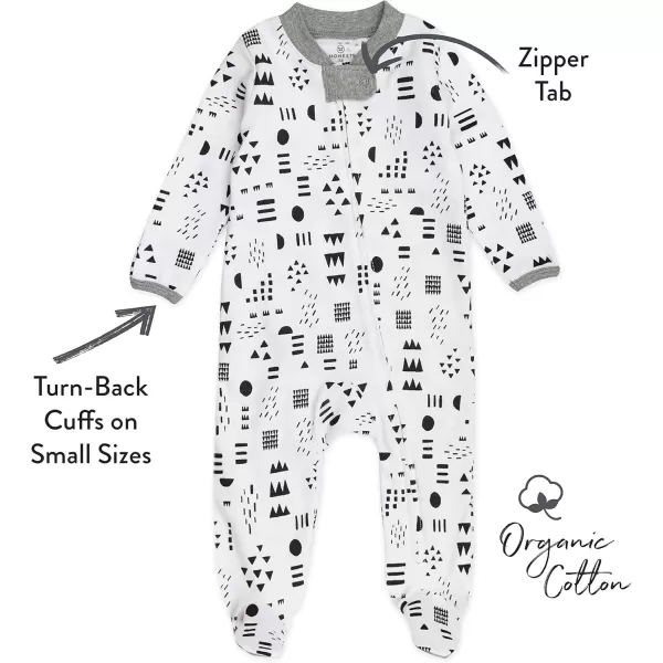 imageHonestBaby Baby 2Pack Sleep and Play Footed Pajamas Onepiece Sleeper Jumpsuit Zipfront Pjs Organic CottonPattern Play