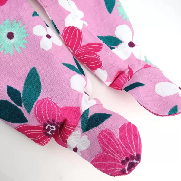 imageHonestBaby Baby 2Pack Sleep and Play Footed Pajamas Onepiece Sleeper Jumpsuit Zipfront Pjs Organic CottonWater Lilly Lavender