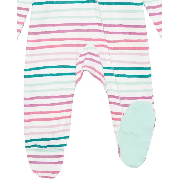 imageHonestBaby Baby 2Pack Sleep and Play Footed Pajamas Onepiece Sleeper Jumpsuit Zipfront Pjs Organic CottonWater Lilly Lavender