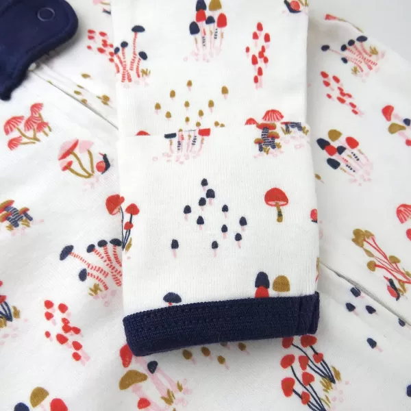 imageHonestBaby Baby 2Pack Sleep and Play Footed Pajamas Onepiece Sleeper Jumpsuit Zipfront Pjs Organic CottonWildmushroom